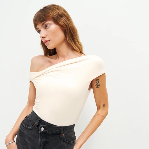 Reformation Cello Knit Top in Cream - Picture 1 of 6
